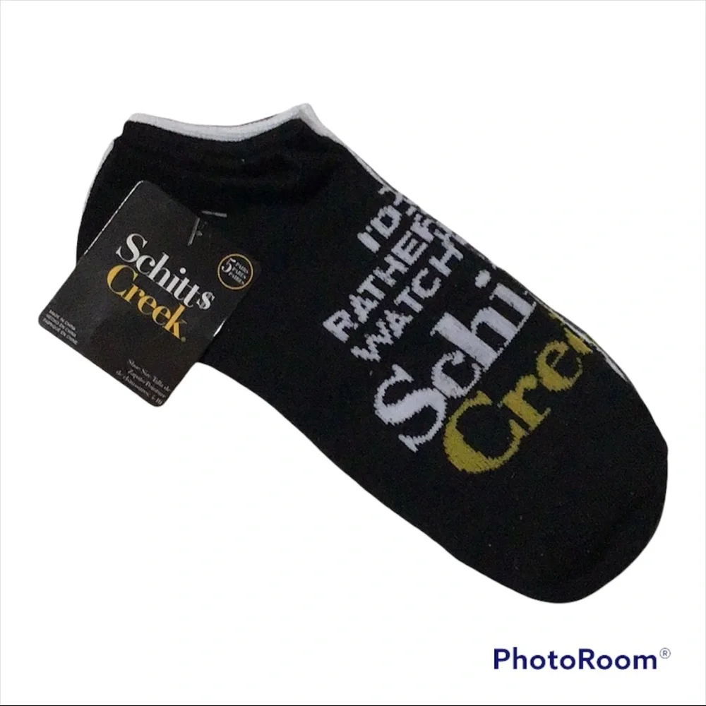 Schitts Creek Bundle of 5 Black & White Socks NWT